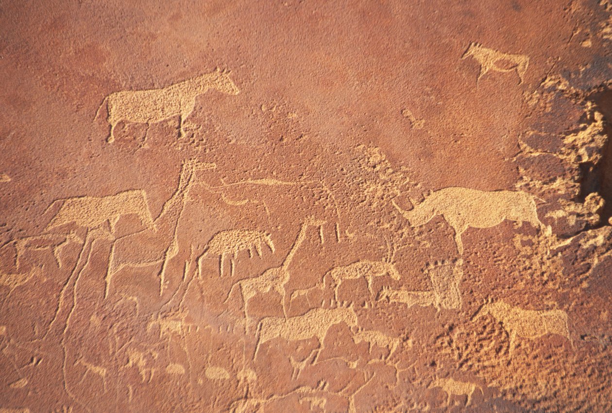 لدى Twyfelfontein ، جنوب Khorixas ، واحدة من أكبر تراكم اللوحات الصخرية ما قبل التاريخية في ناميبيا التي رسمها شعب دامارا قبل 5-6000 سنة. يصور في الغالب الأسد بواسطة غير معروف