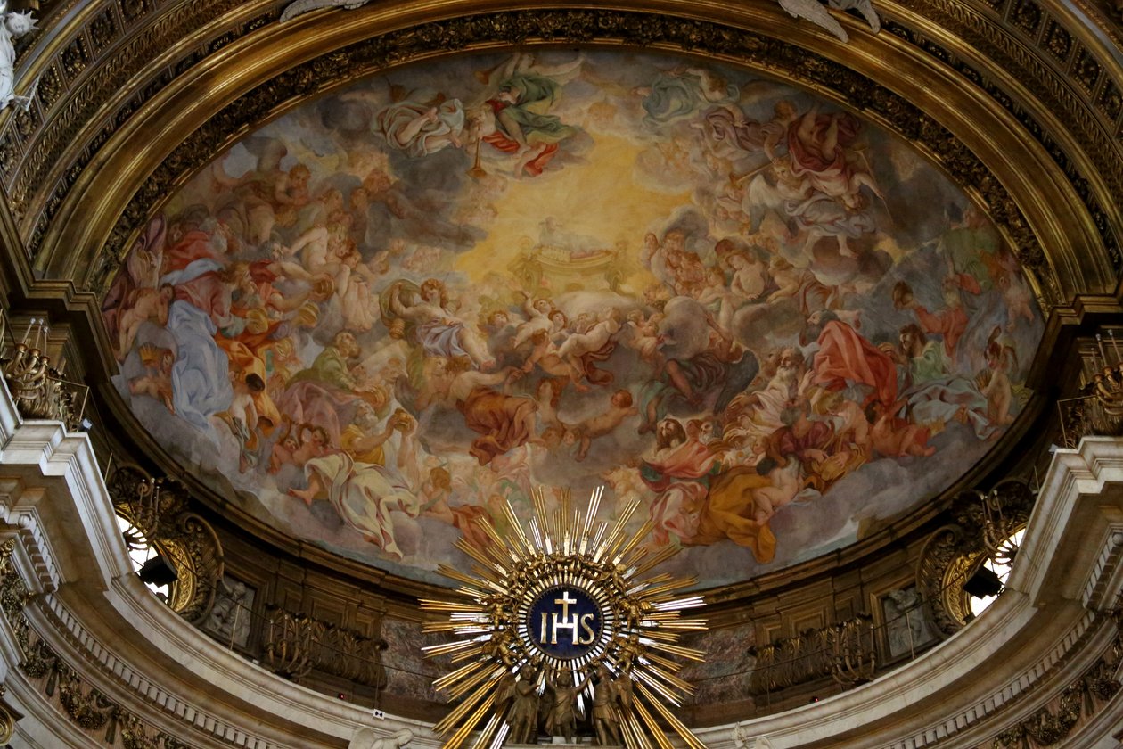 منظر للحنية ، رسمه جياكومو باروزي دا فينولا ، القرن السادس عشر ، Chiesa del Gesu ، روما بواسطة غير معروف