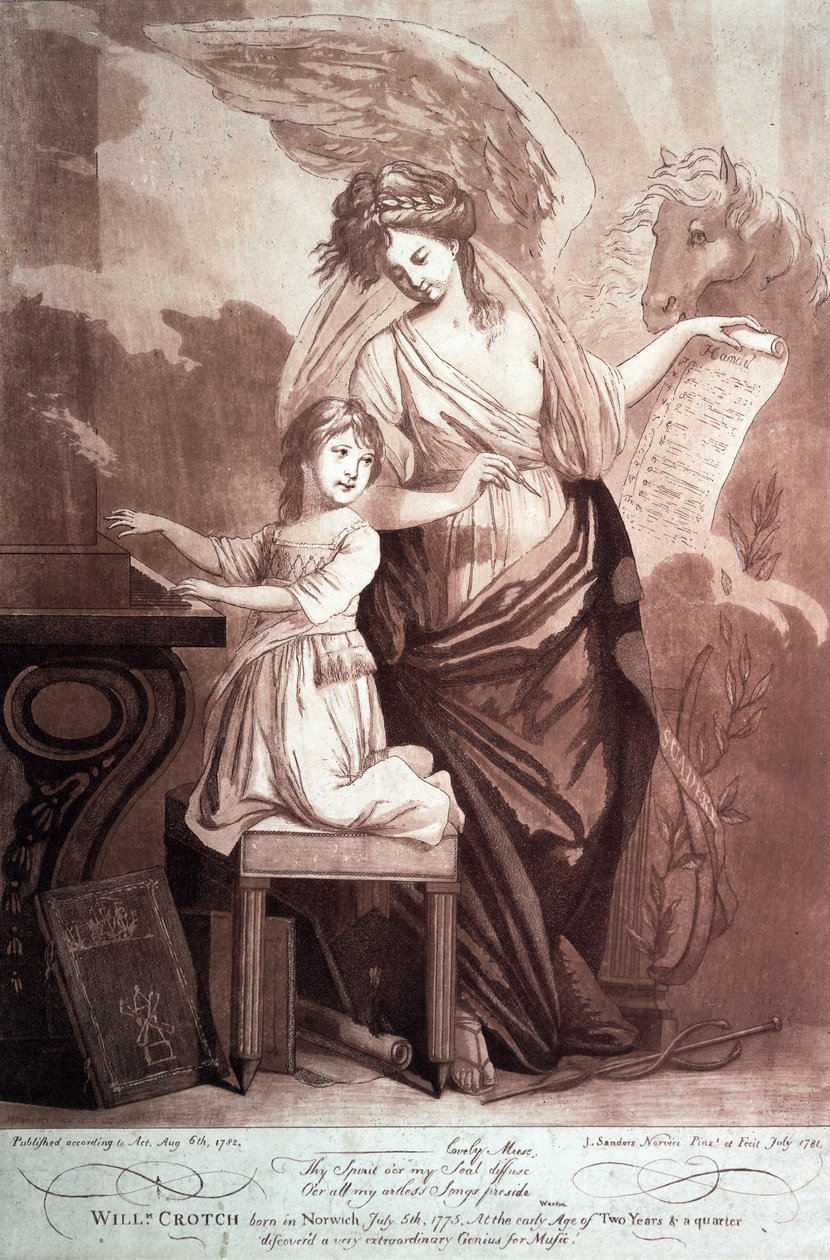 وليام كروتش مع موسى وبيغاسوس. 1782. بواسطة غير معروف