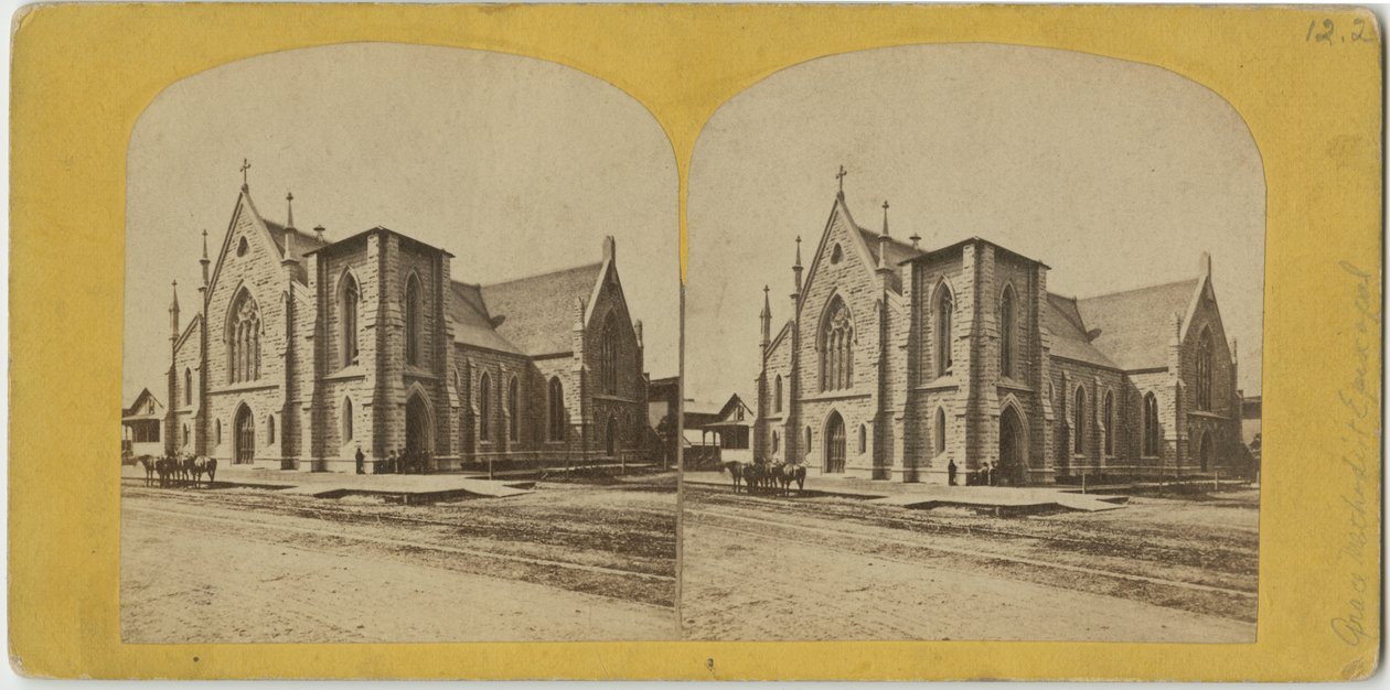 كنيسة النعمة الميثودية الأسقفية ، شيكاغو ، c.1870 بواسطة مصور أمريكي