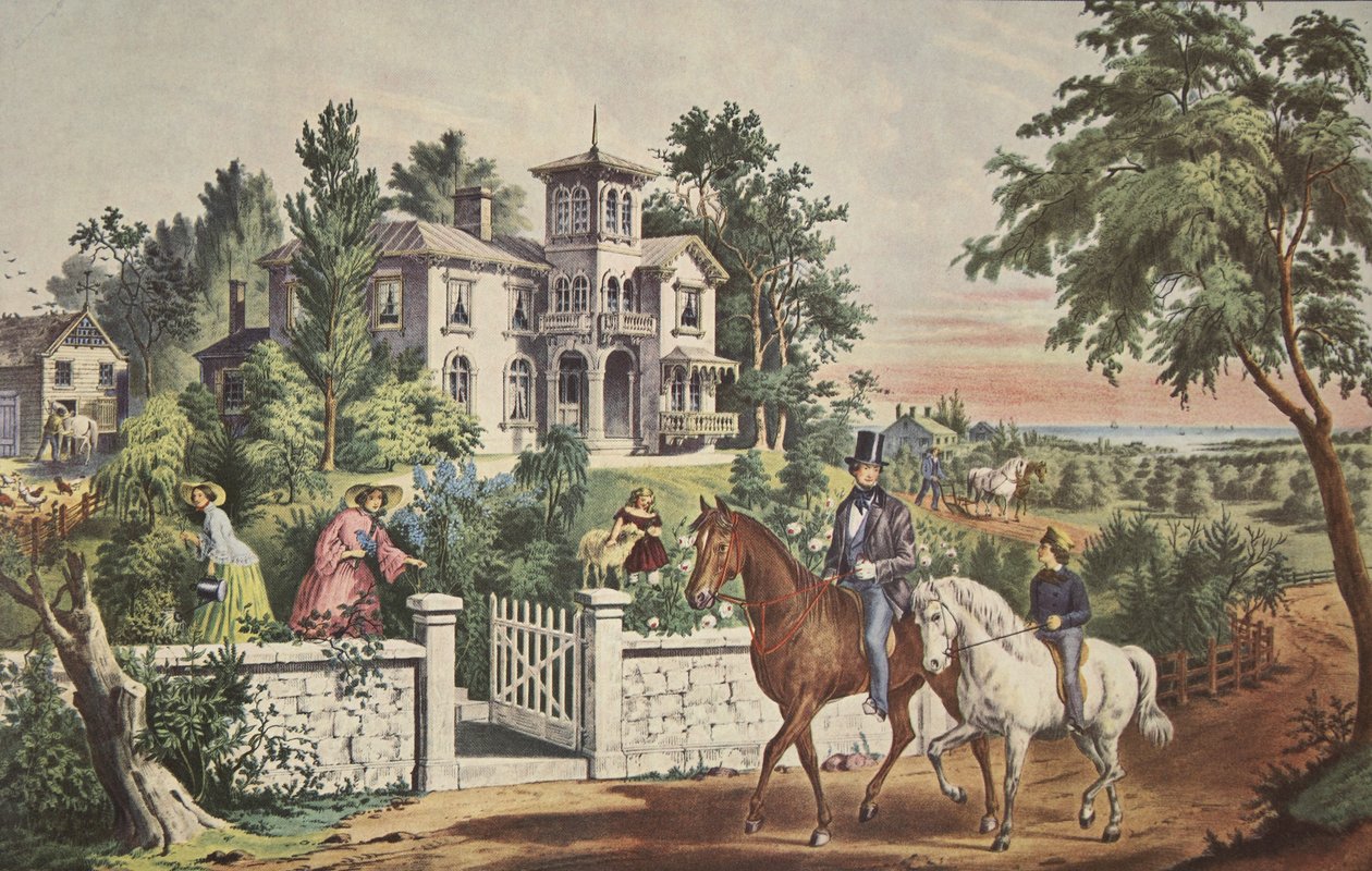 الحياة الأمريكية الريفية - مايو الصباح ، حانة. 1855 ، كورير وإيفز بواسطة المدرسة الأمريكية