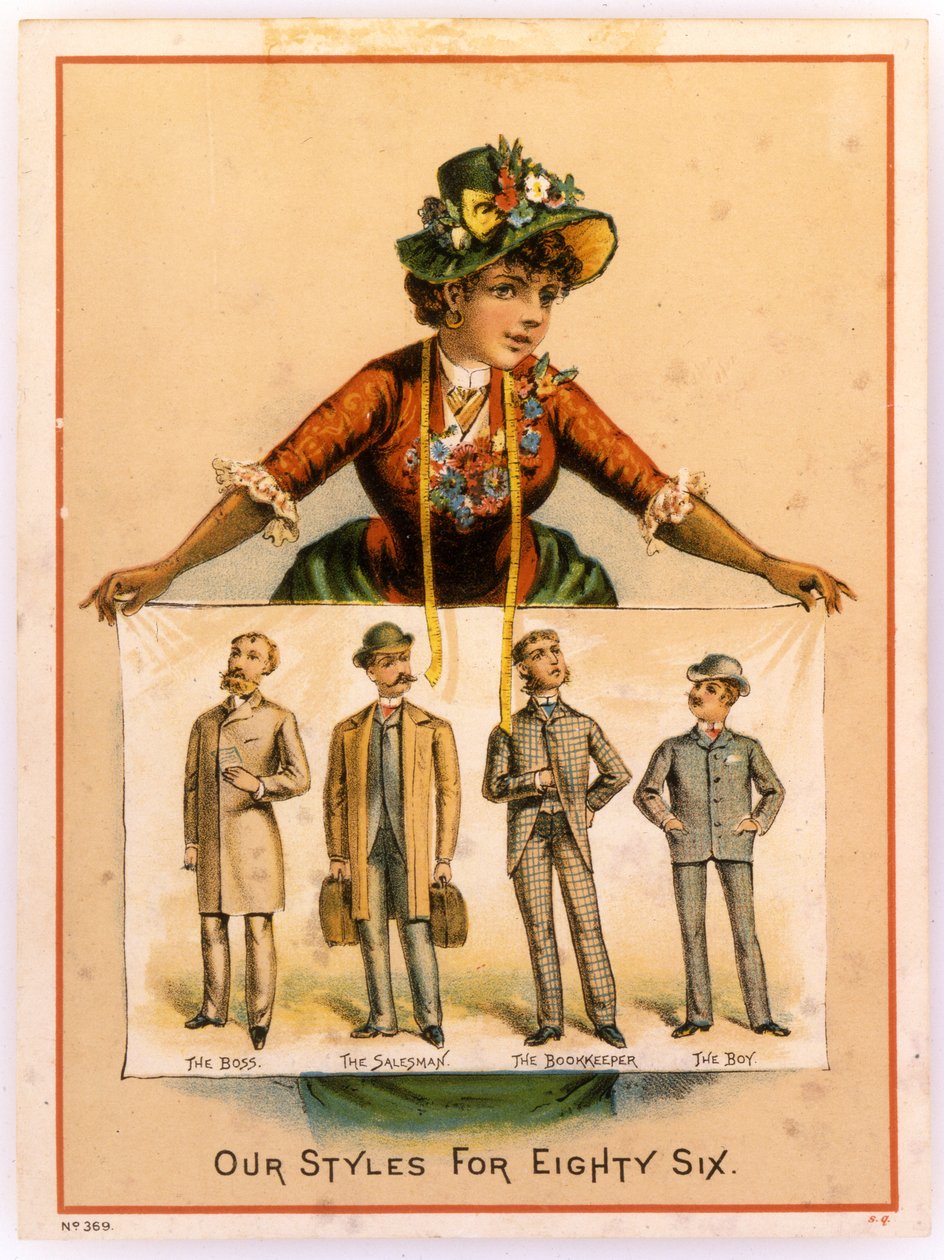 Rydill ، أنماطنا للثمانية والثمانين: The Boss ، البائع ، The Bookkeeper ، The Boy ، 1886 (الطباعة الحجرية [بطاقة تجارية]) بواسطة المدرسة الأمريكية