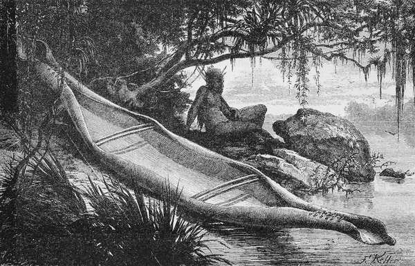 بارك كانو من الهنود الحمر ، من نهر الأمازون وماديرا ، بقلم فرانز كيلر ، 1874 بواسطة المدرسة الأمريكية