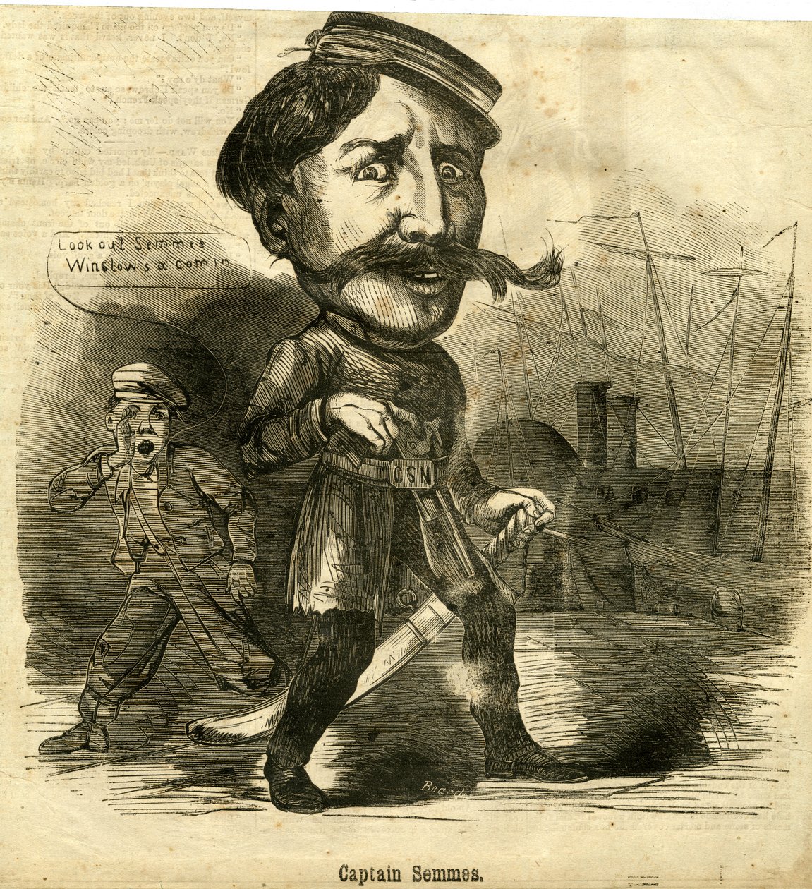 كابتن سميس ، 1864 (نقش الخشب) بواسطة المدرسة الأمريكية