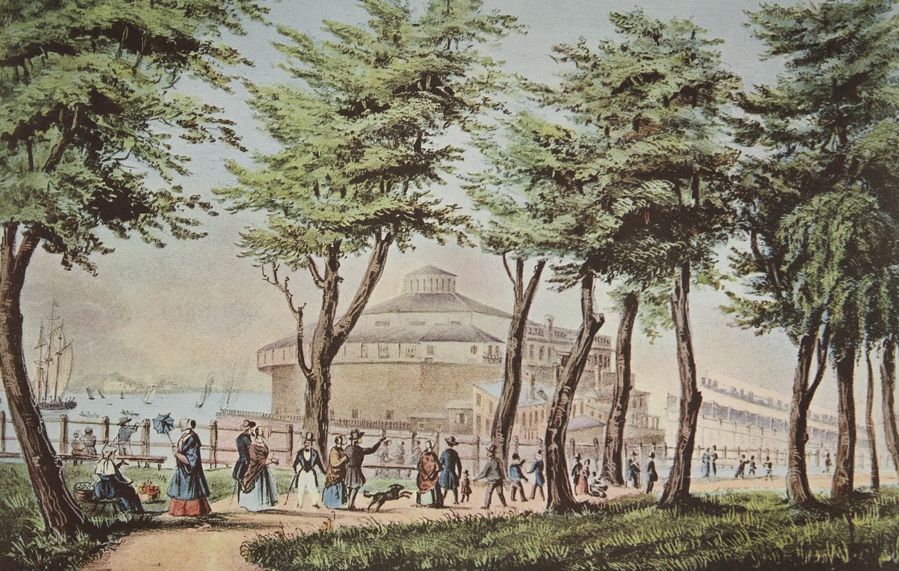 كاسل جاردن ، نيويورك ، من البطارية ، حانة. 1848 ، كورير وإيفز بواسطة المدرسة الأمريكية