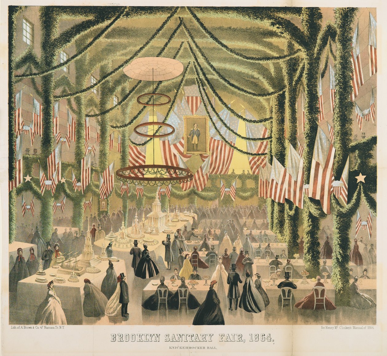 قاعة Knickerbocker ، معرض بروكلين الصحي ، 1864 بواسطة المدرسة الأمريكية