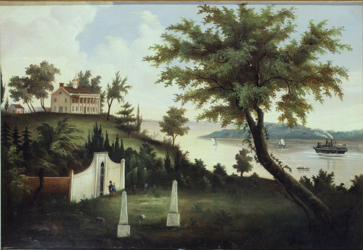 جبل فيرنون ، موطن جورج واشنطن ، على نهر بوتوماك ، c.1860 بواسطة المدرسة الأمريكية