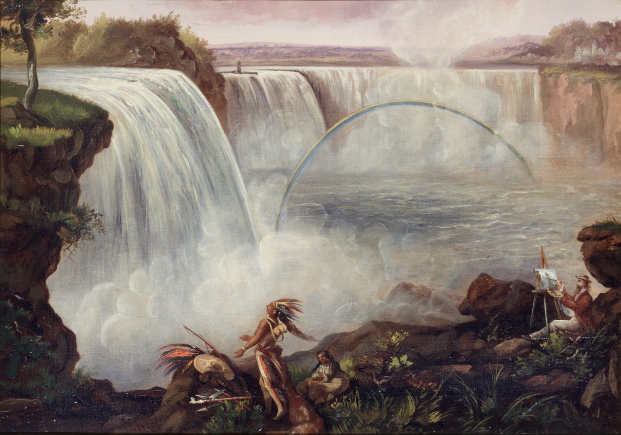 شلالات نياجرا ، c.1840-50 بواسطة المدرسة الأمريكية