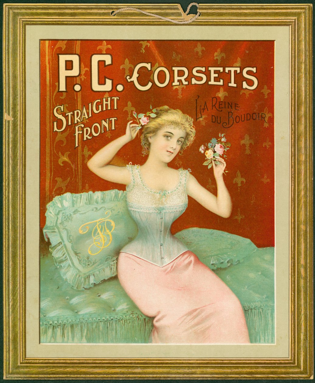 الكورسيهات PC ، الجبهة المستقيمة ، La Reine Du Boudoir (ليثو ملون على البطاقة مع سلسلة معلقة) بواسطة المدرسة الأمريكية