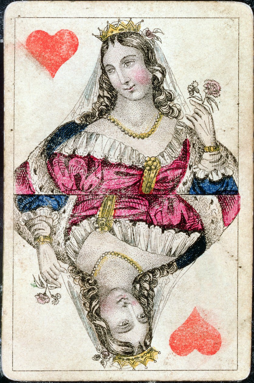 بطاقة اللعب: Queen of Hearts بواسطة المدرسة الأمريكية
