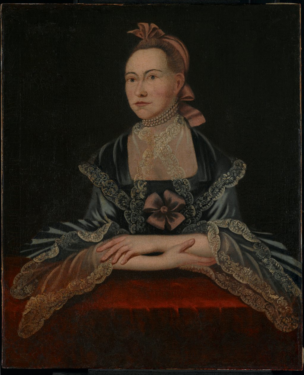صورة لامرأة ، c.1765 بواسطة المدرسة الأمريكية