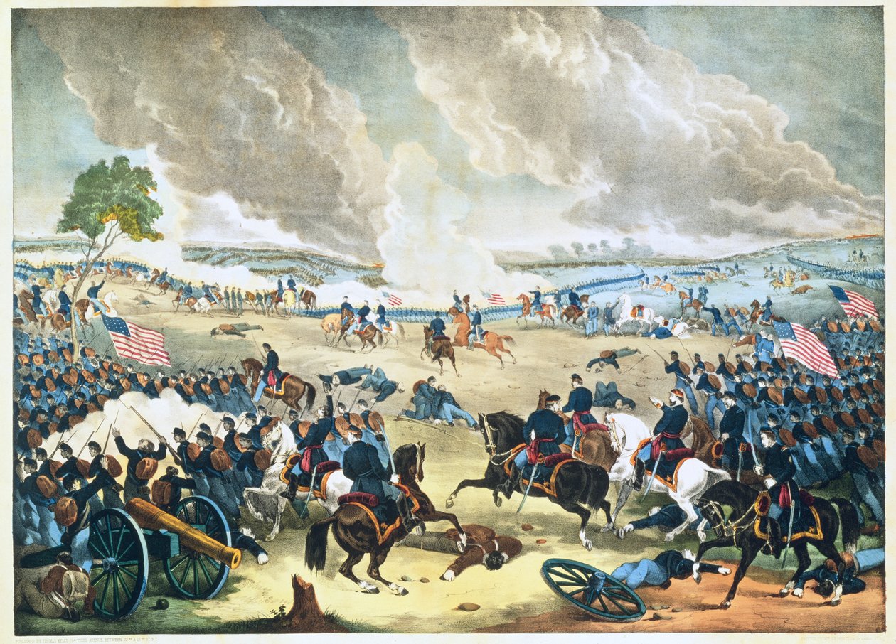 معركة جيتيسبيرج c.1863 بواسطة المدرسة الأمريكية