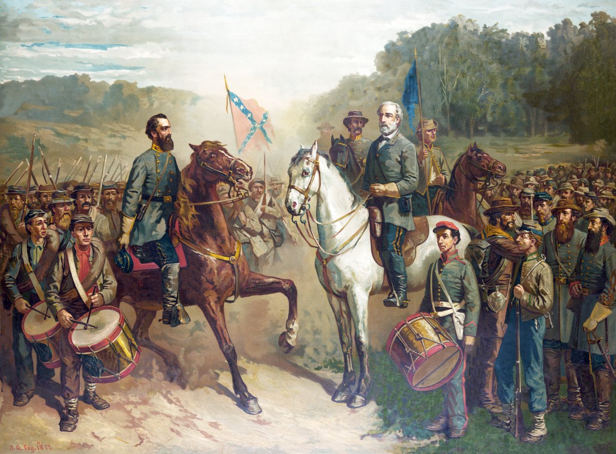 اللقاء الأخير بين الضباط لي وجاكسون. 1879 بواسطة المدرسة الأمريكية