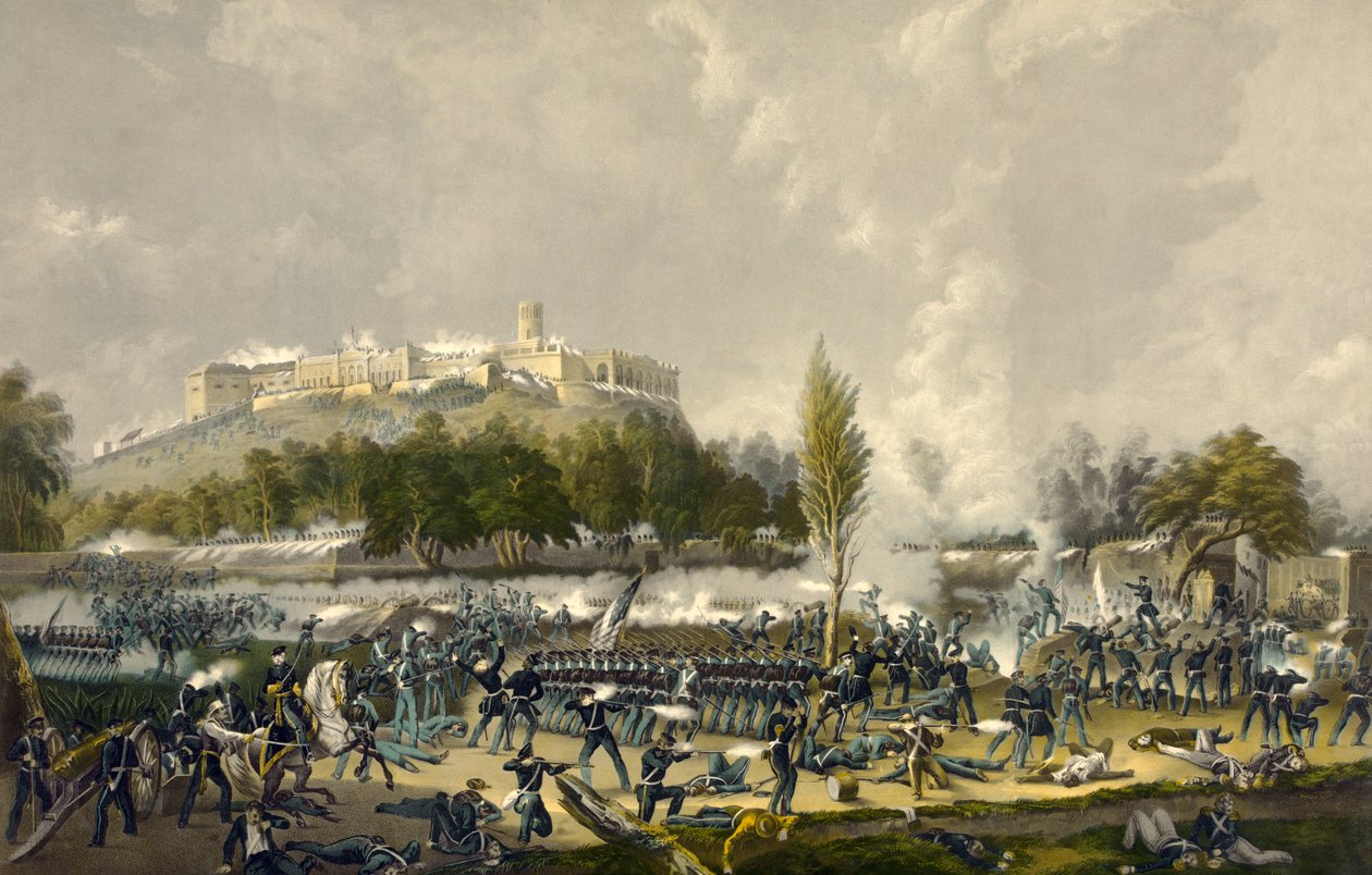 اقتحام تشابولتيبيك ، 13 سبتمبر 1847 ، حانة. 1848 (ليثو ملون) بواسطة المدرسة الأمريكية