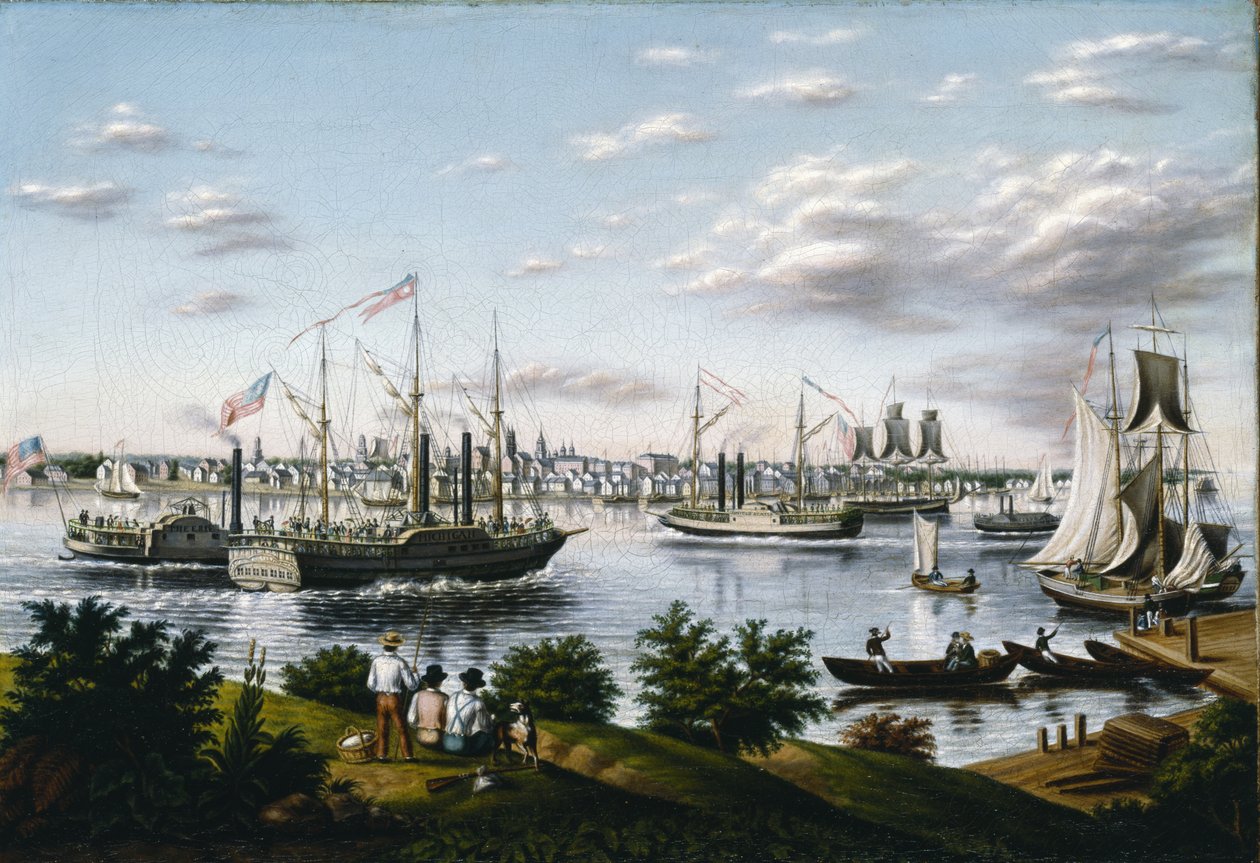 منظر لديترويت في عام 1836 ، 1836-37 بواسطة المدرسة الأمريكية