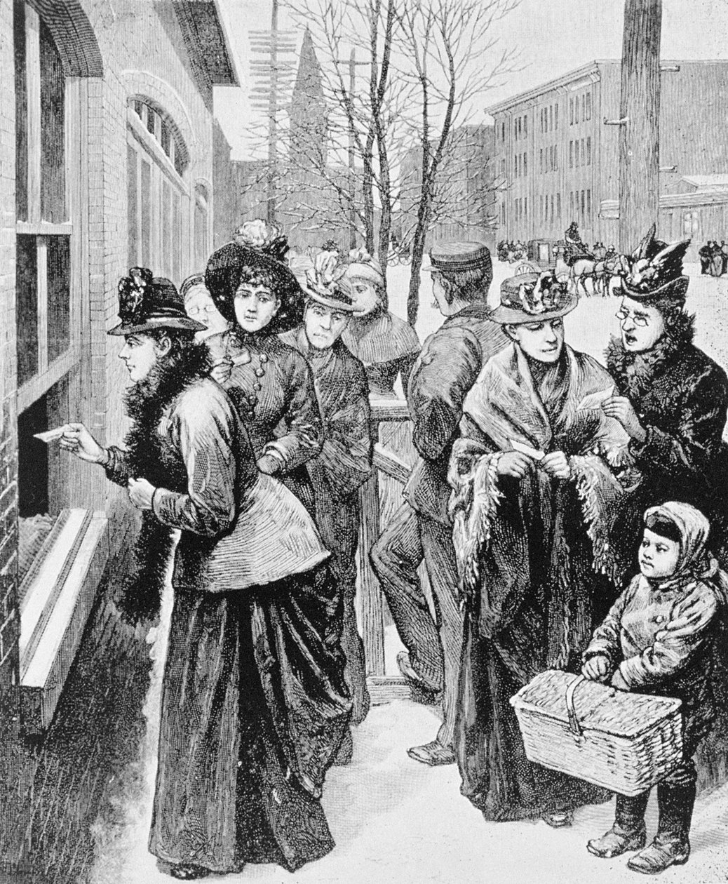 اصطففت النساء للمشاركة في الانتخابات ، 1870 بواسطة المدرسة الأمريكية