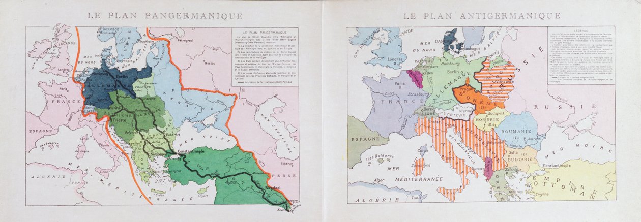 خطط PanGermanic و AntiGermanic لتقسيم أوروبا بعد الحرب العظمى عام 1914 ، c.1917 بواسطة المدرسة التشيكية