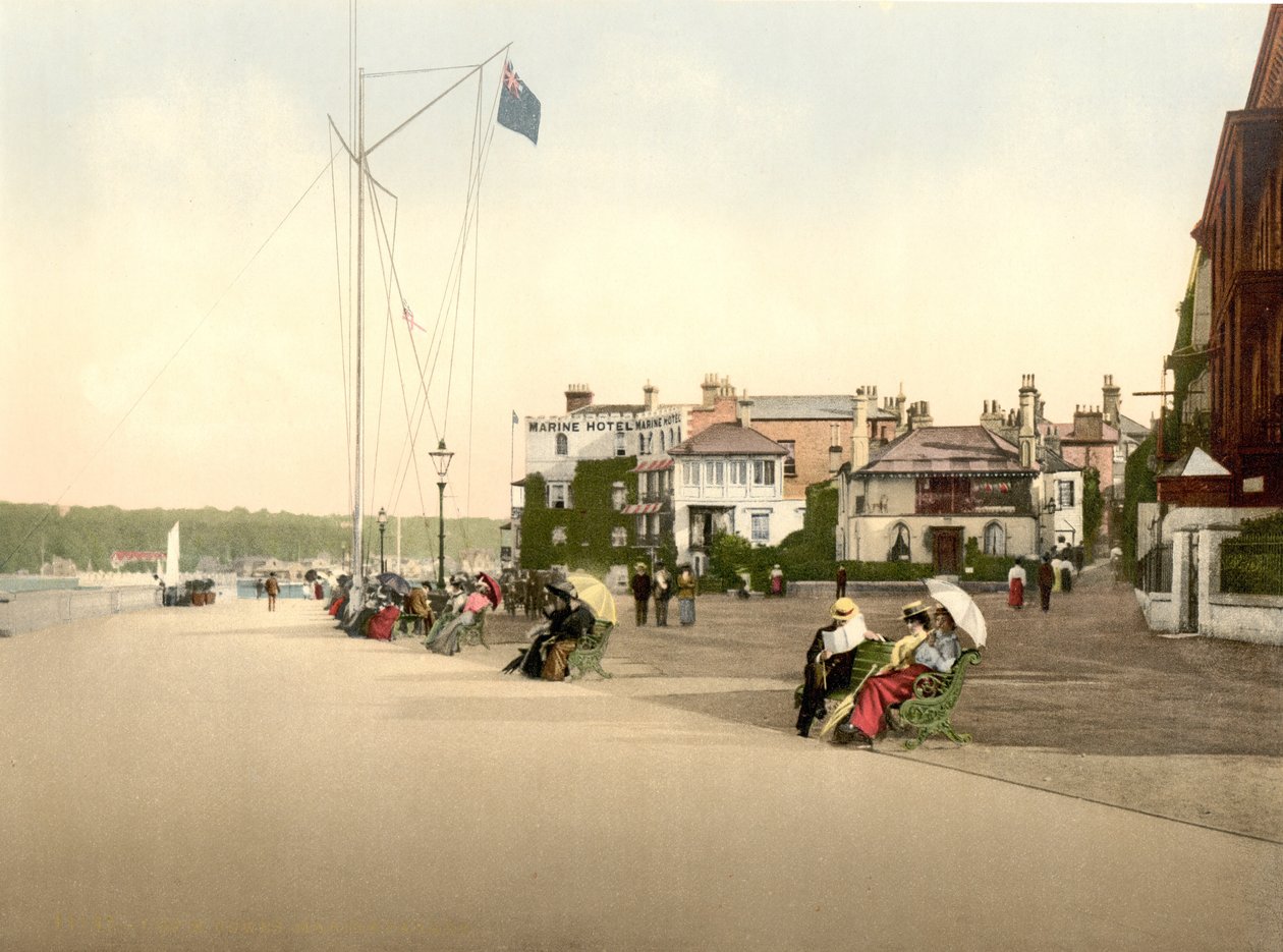 النزهة ، Cowes ، IOW ، حانة. c.1890-1900 (الطباعة الحجرية الملونة) بواسطة مصور انجليزى
