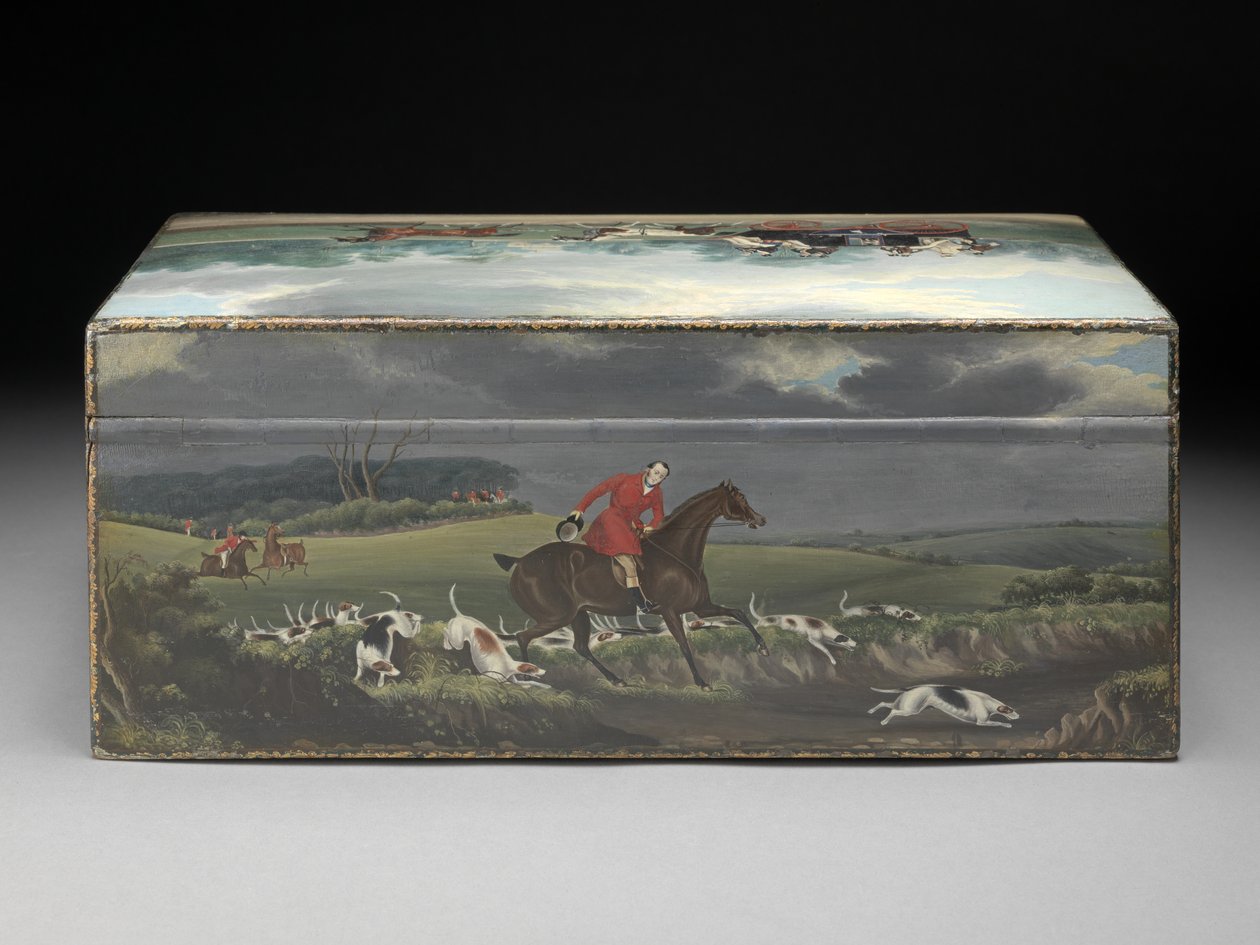 صندوق سيجار مطلي بمشاهد من مطبوعات Taglioni ، c.1840 (زيت على خشب الفاكهة) (انظر 285535 لرؤية أمامية) بواسطة مدرسة اللغة الإنجليزية