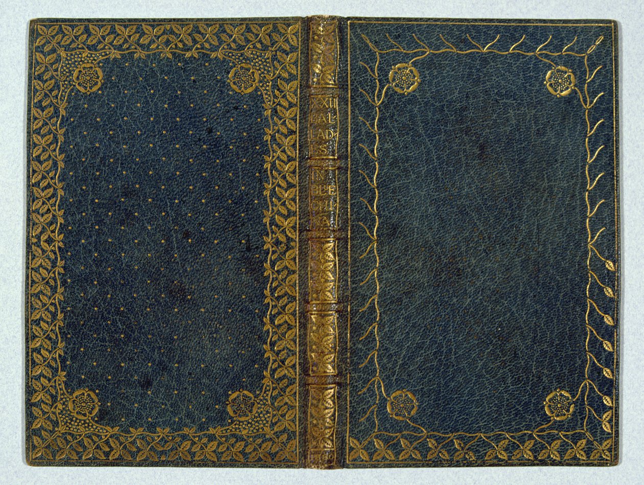 غلاف الكتاب لـ Ballades XXII in Blue China by Andrew Land (1844-1912) 1895 (جلد وذهب) بواسطة مدرسة اللغة الإنجليزية