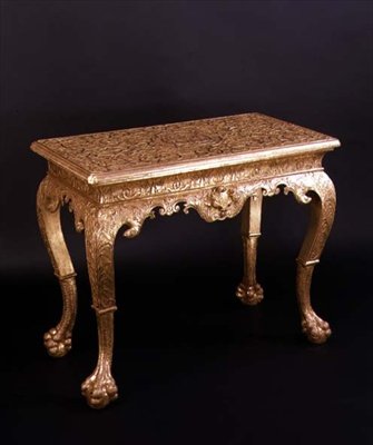 طاولة جانبية منحوتة ، c.1720 (gesso gilt) بواسطة مدرسة اللغة الإنجليزية