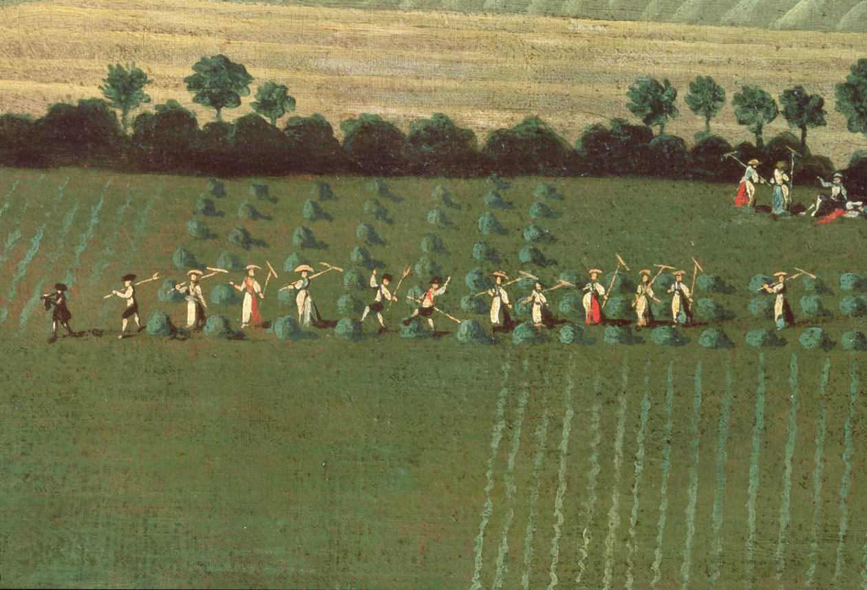كونتري راوند ديكستون مانور ، c.1725 (تفاصيل 18102) بواسطة مدرسة اللغة الإنجليزية