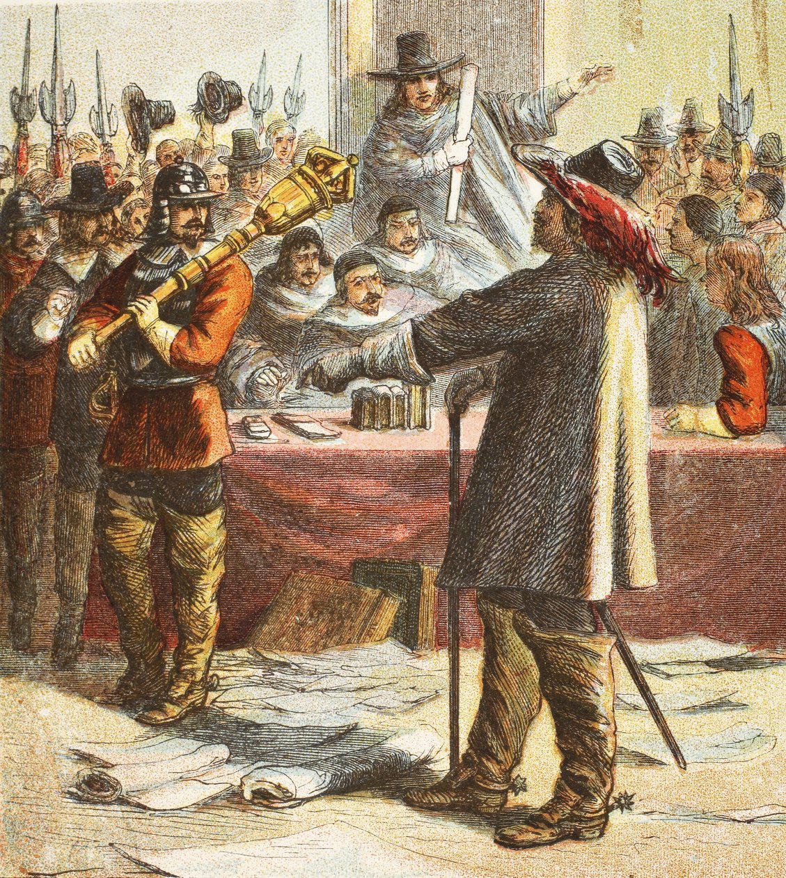 كرومويل يتحول البرلمان ، حانة. 1890 بواسطة مدرسة اللغة الإنجليزية