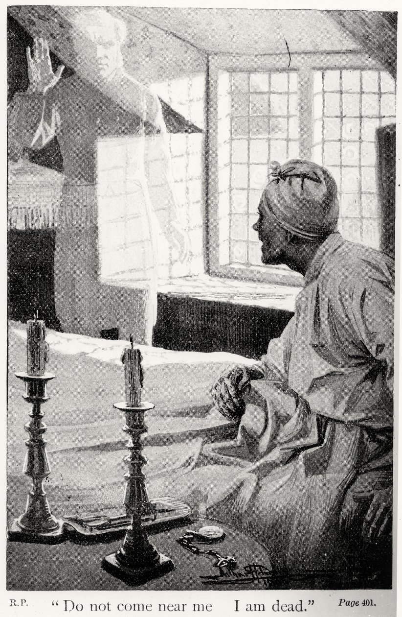 لا تقترب مني ، أنا ميت ، التوضيح من كارول عيد الميلاد بواسطة تشارلز ديكنز (1812-1870) بواسطة مدرسة اللغة الإنجليزية