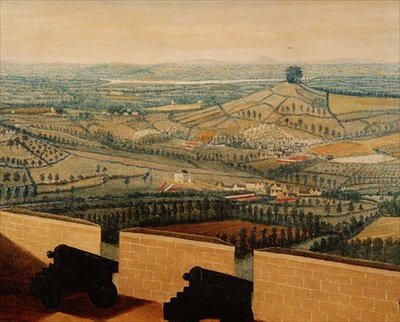 منظر شامل واسع من حصن رودبورو ، c.1764 (تفاصيل 65821) بواسطة مدرسة اللغة الإنجليزية