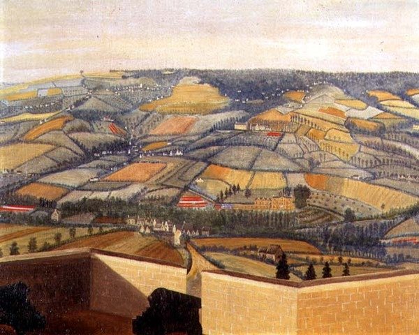 منظر شاسع من قلعة رودبورو ، c.1764 (تفاصيل 65821) بواسطة مدرسة اللغة الإنجليزية