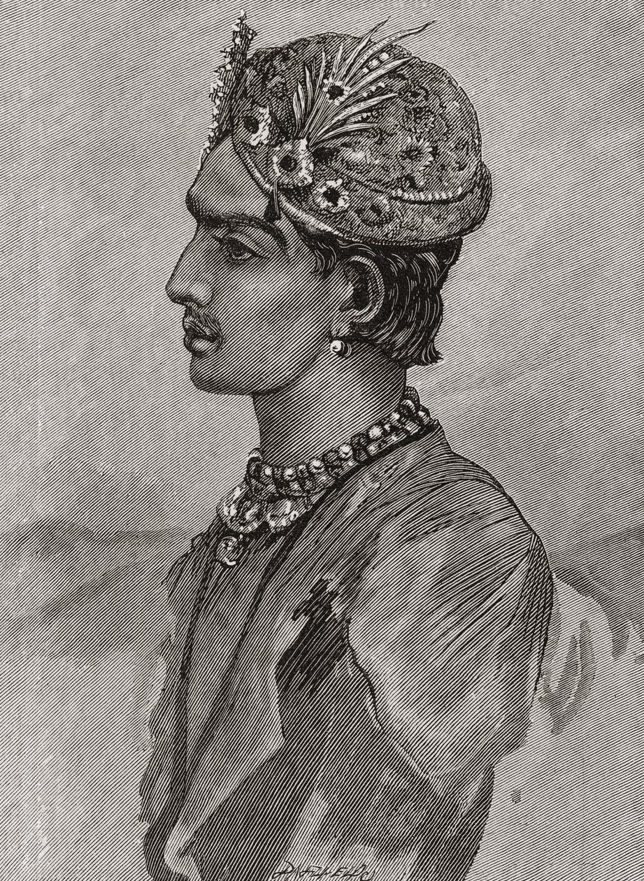 مهراجا مانغال سينغ برابهاكار ، من مجلة الفن ، نشرت عام 1878 بواسطة مدرسة اللغة الإنجليزية