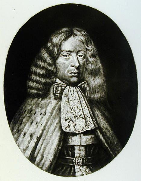 صورة لجورج ، إيرل بيركلي (1628-98) منقوش بواسطة ريتشارد إيرلوم (1743-1822) وتشارلز تورنر (c.1773-1857) من شخصيات لامعة في التاريخ البريطاني (mezzotint) بواسطة مدرسة اللغة الإنجليزية