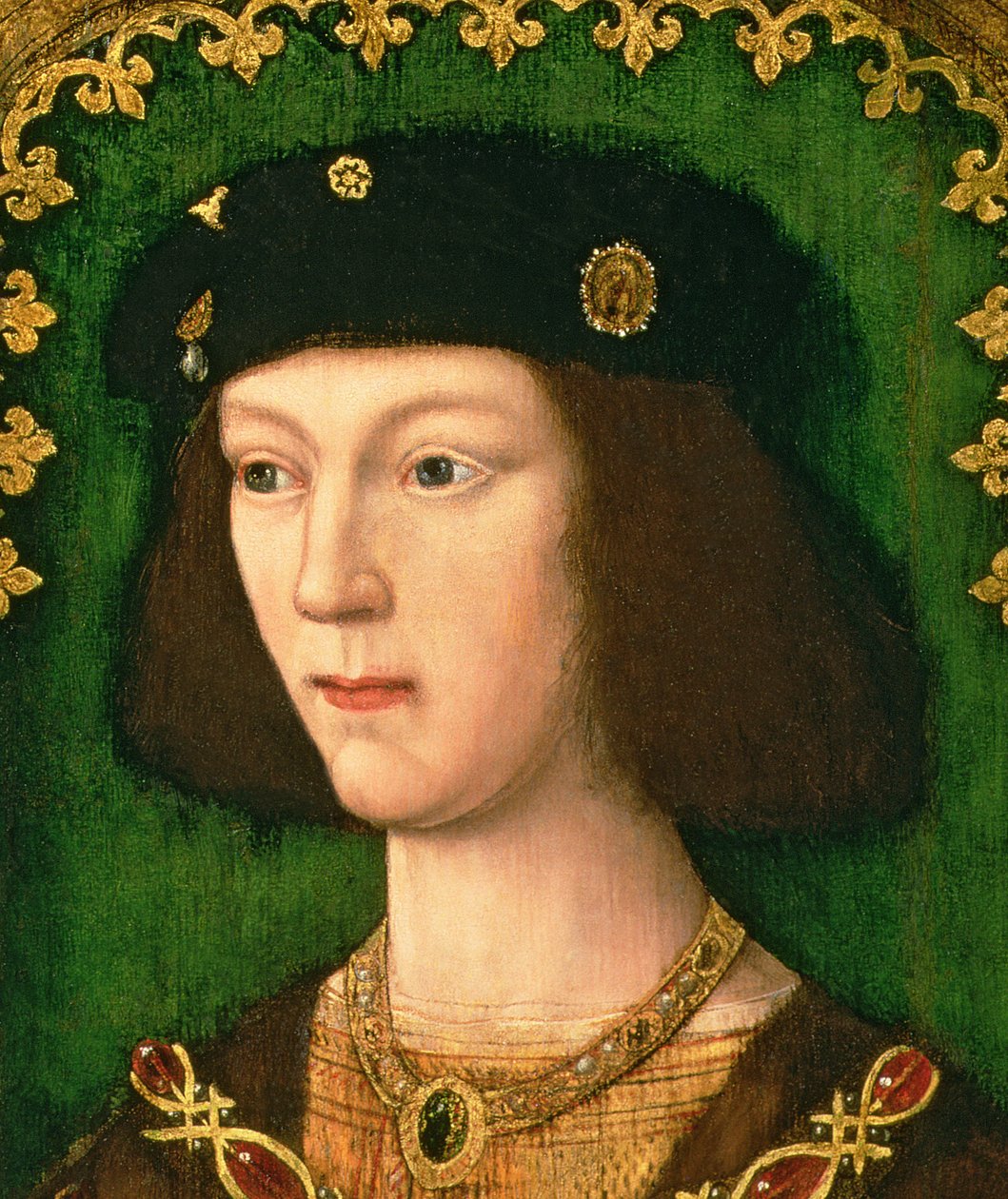 بورتريه هنري الثامن (1491-1547) ، ج 1509 (تفاصيل 119971) بواسطة مدرسة اللغة الإنجليزية