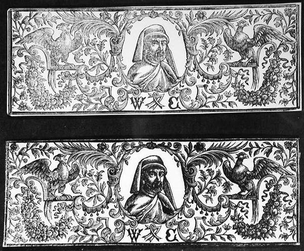 صورة وليام كاكستون (1422-91) بواسطة مدرسة اللغة الإنجليزية