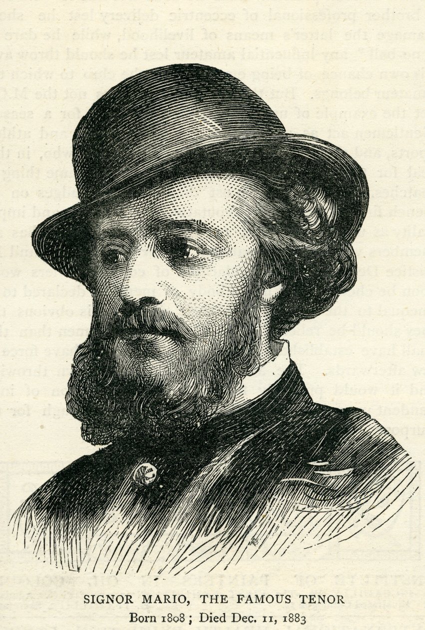 Signor Mario (1808-1883) ، رسم توضيحي للرسم ، 22 ديسمبر 1883 بواسطة مدرسة اللغة الإنجليزية