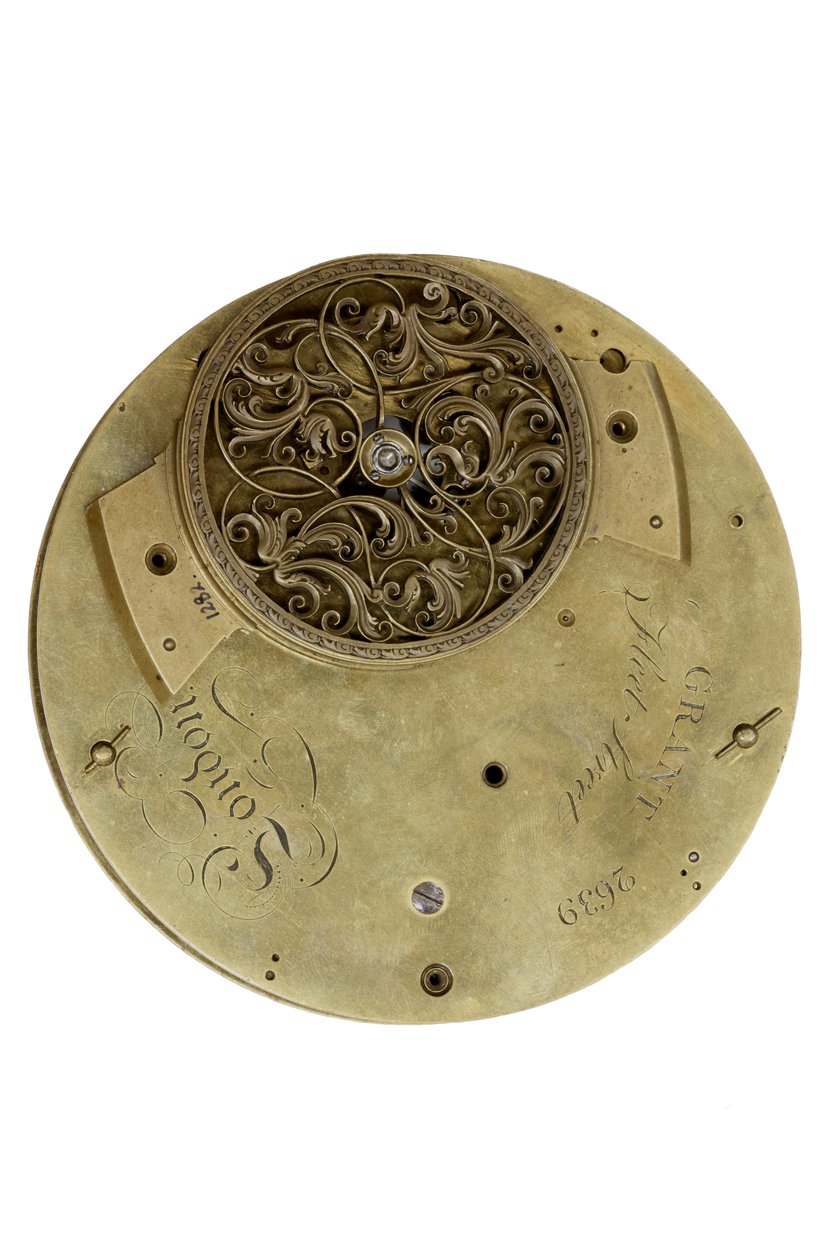 اللوحة الخلفية لساعة كومينغ ، c.1767 (معدنية) بواسطة مدرسة اللغة الإنجليزية