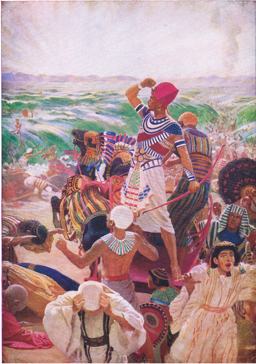 عبور البحر الأحمر ، من كتاب مصور الكتاب المقدس الذي نشره توماس نيلسون ، ج 1950 بواسطة مدرسة اللغة الإنجليزية