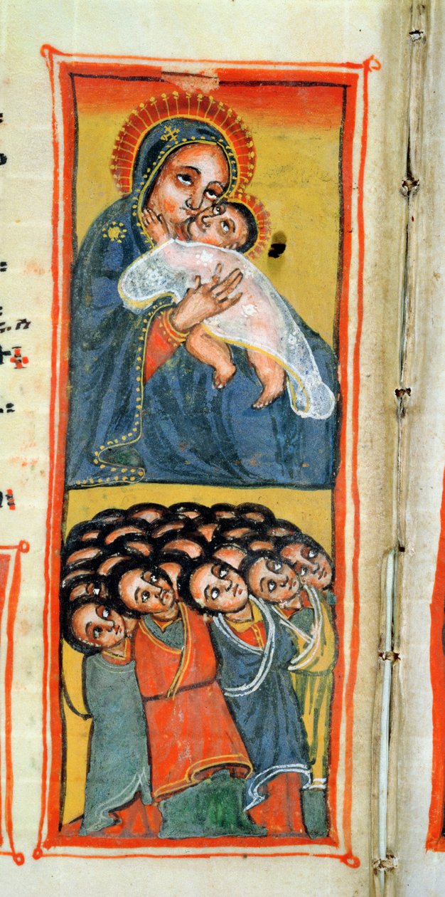 W.916 fol.12v مادونا والطفل بواسطة المدرسة الاثيوبية