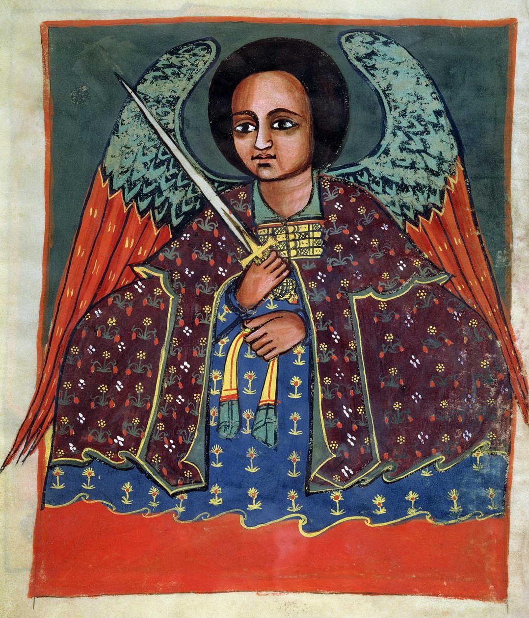 W.953 fol.4v رئيس الملائكة ميخائيل بواسطة المدرسة الاثيوبية