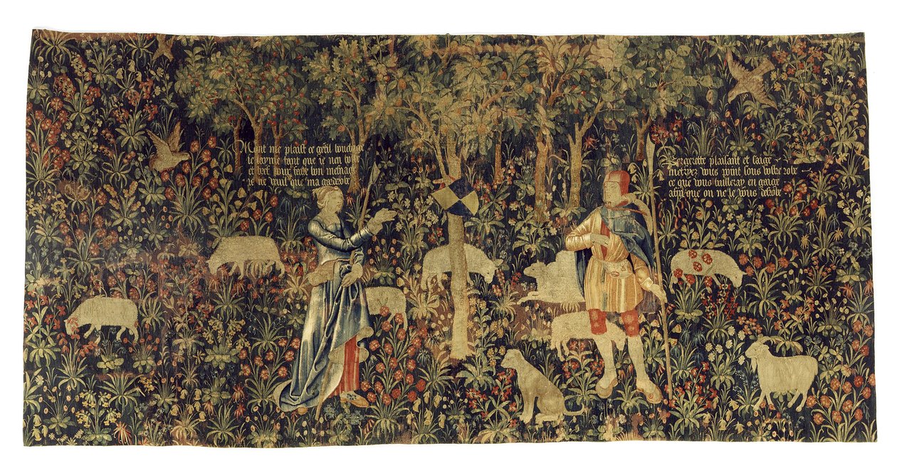 Shepherd and Shepherdess، c.1530 (صوف وحرير) بواسطة المدرسة الفلمنكية