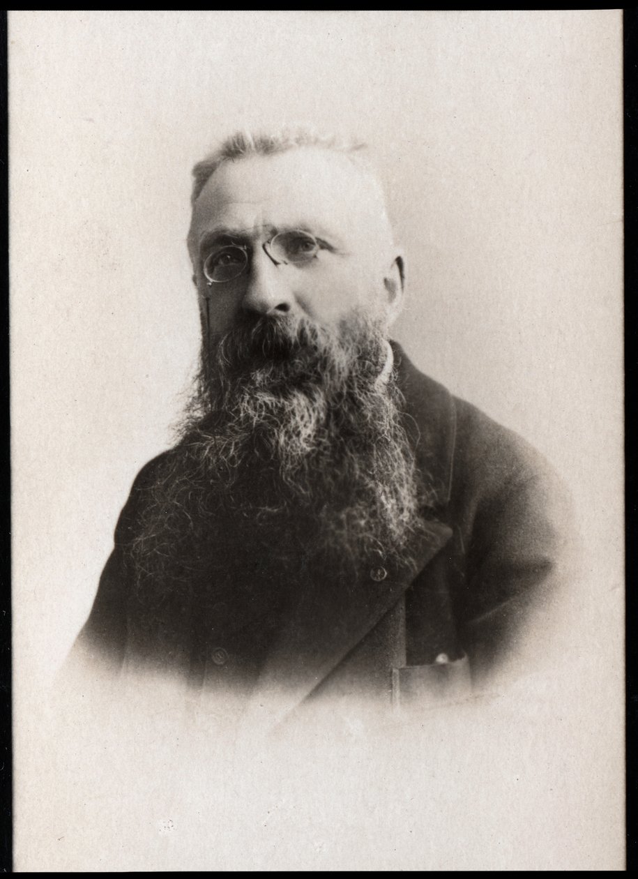 صورة لأوغست رودين (1840-1917) ، النحات الفرنسي. بواسطة مصور فرنسي