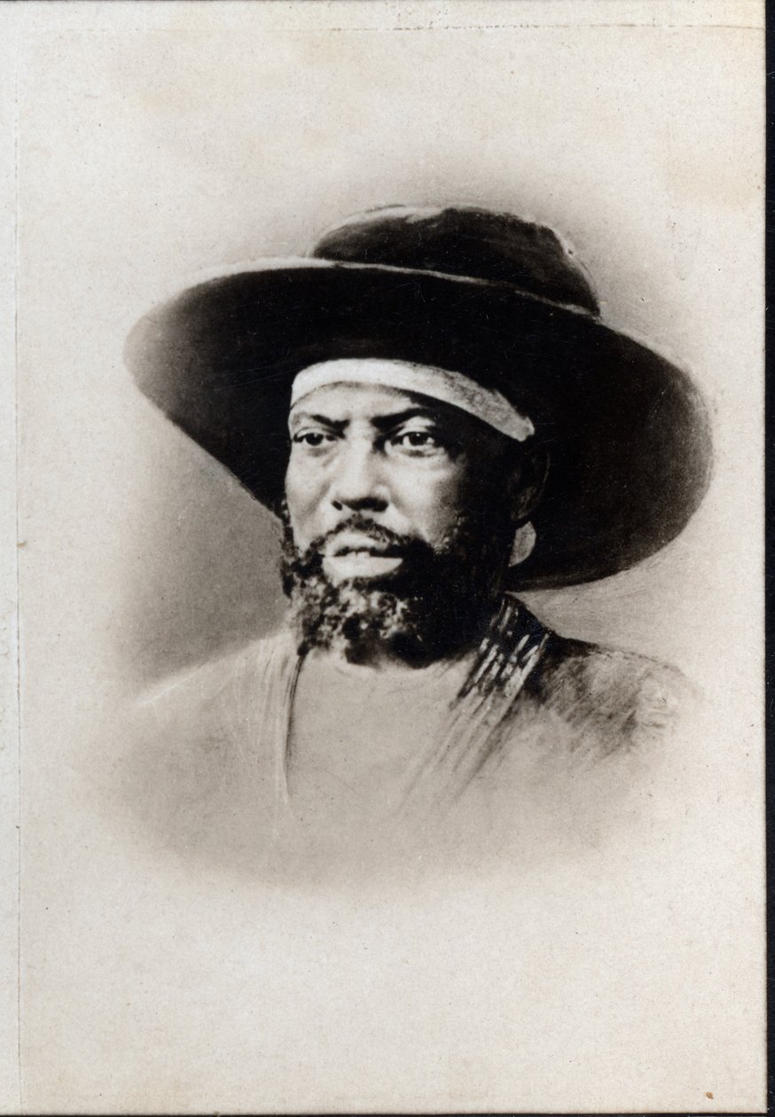 صورة لمنليك الثاني (1844-1913) ، إمبراطور إثيوبيا. بواسطة مصور فرنسي