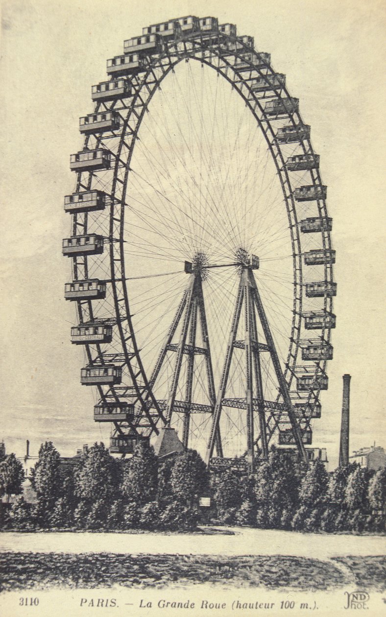 العجلة الكبيرة في معرض باريس العالمي 1900 بواسطة مصور فرنسي