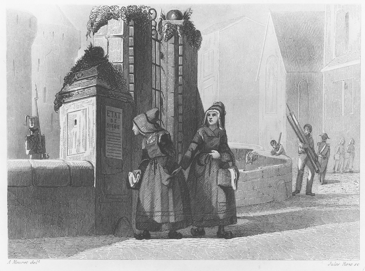 وصول دوقة بيري في نانت ، 1820 بواسطة المدرسة الفرنسية