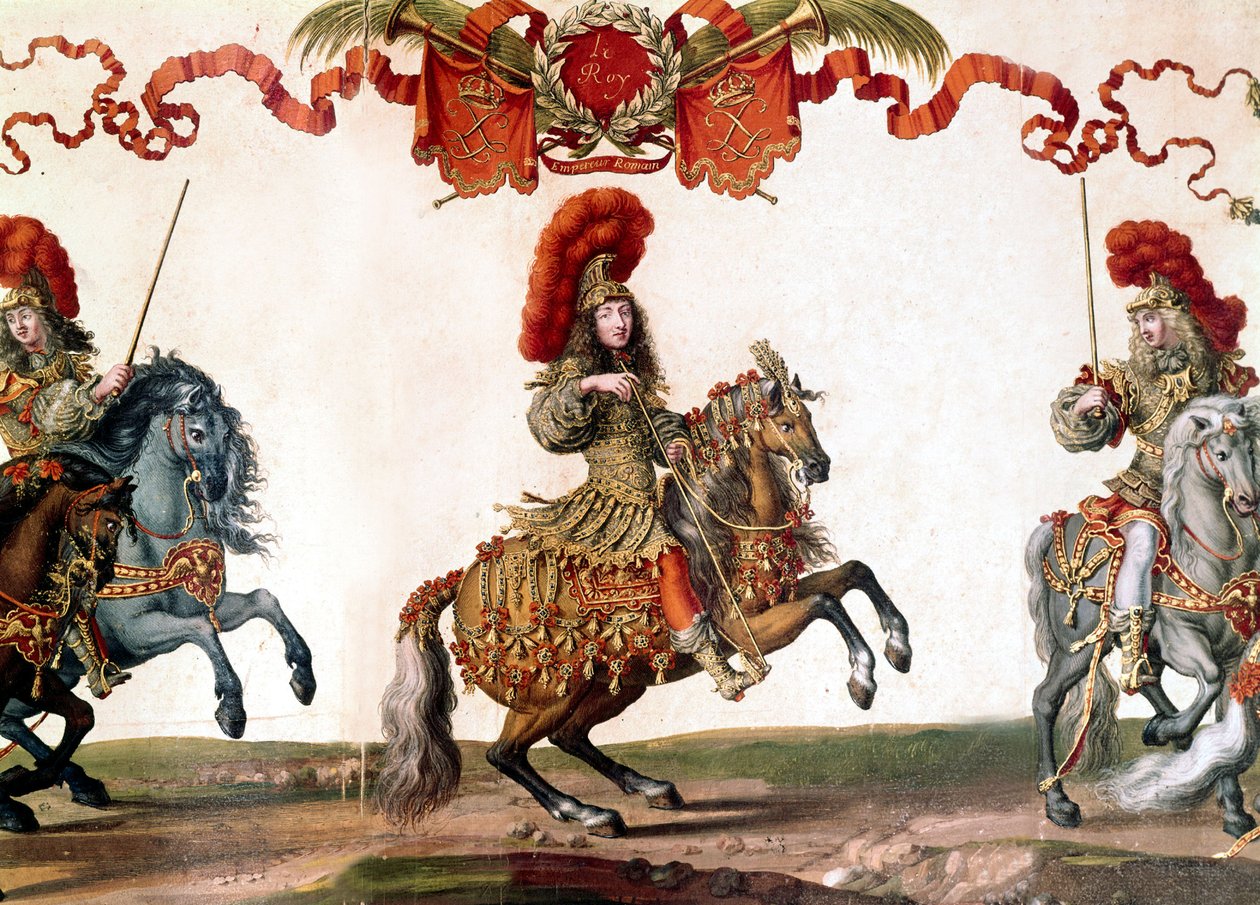 الملك الفرنسي لويس الرابع عشر في جراند كاروسيل ، مصغر ، 1662 بواسطة المدرسة الفرنسية