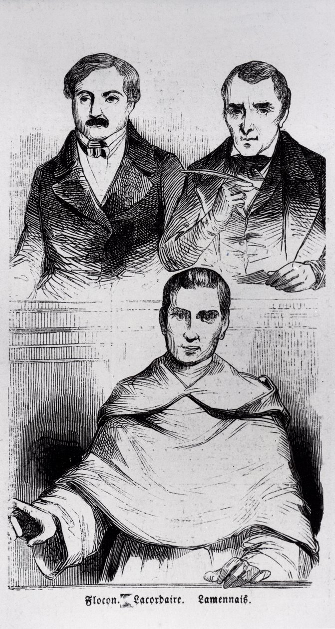 Jean-Baptiste Lacordaire و Fr. de Lamennais و F. Flocon بواسطة المدرسة الفرنسية