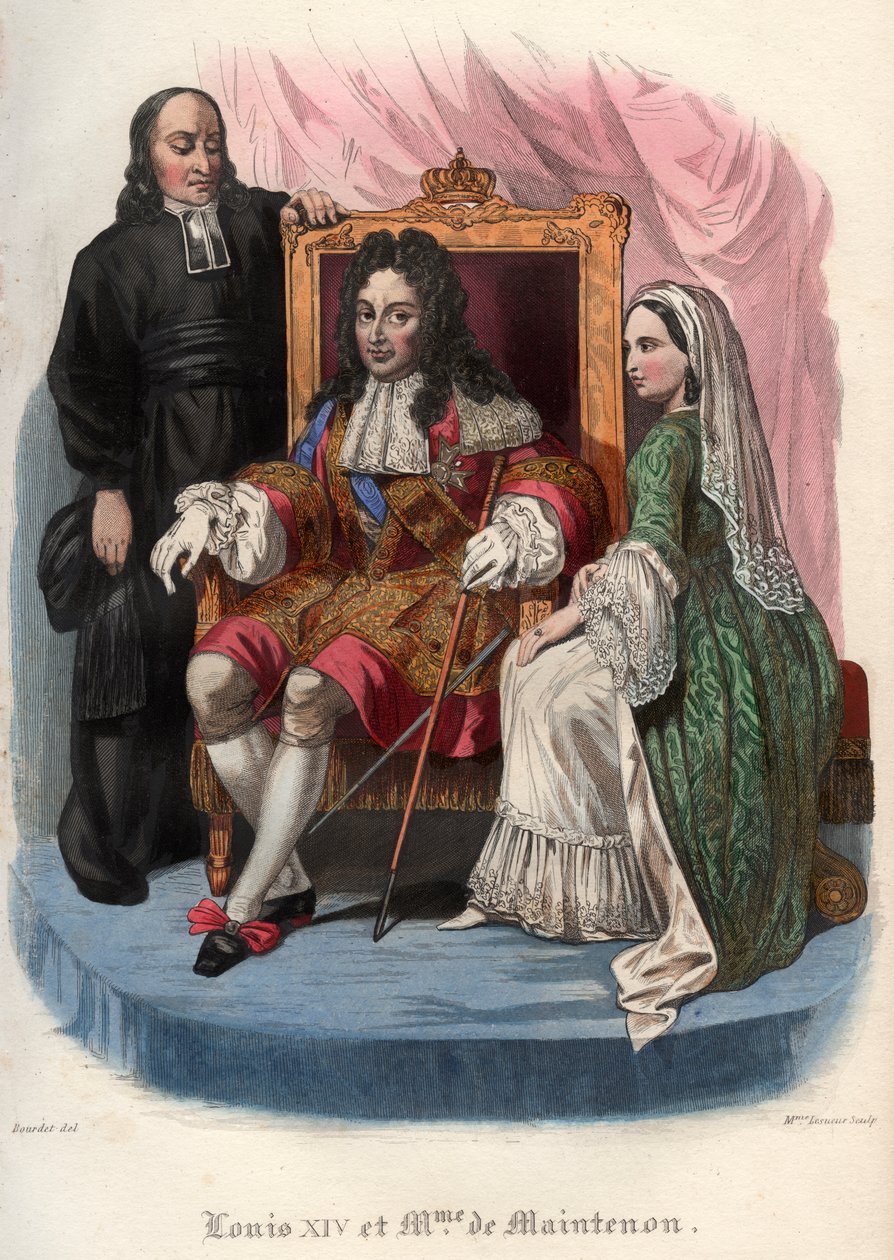 لويس الرابع عشر (1638-1715) وفرانسواز ديوبيني ، ماركيز دي مينتينون (1635-1719) بواسطة المدرسة الفرنسية