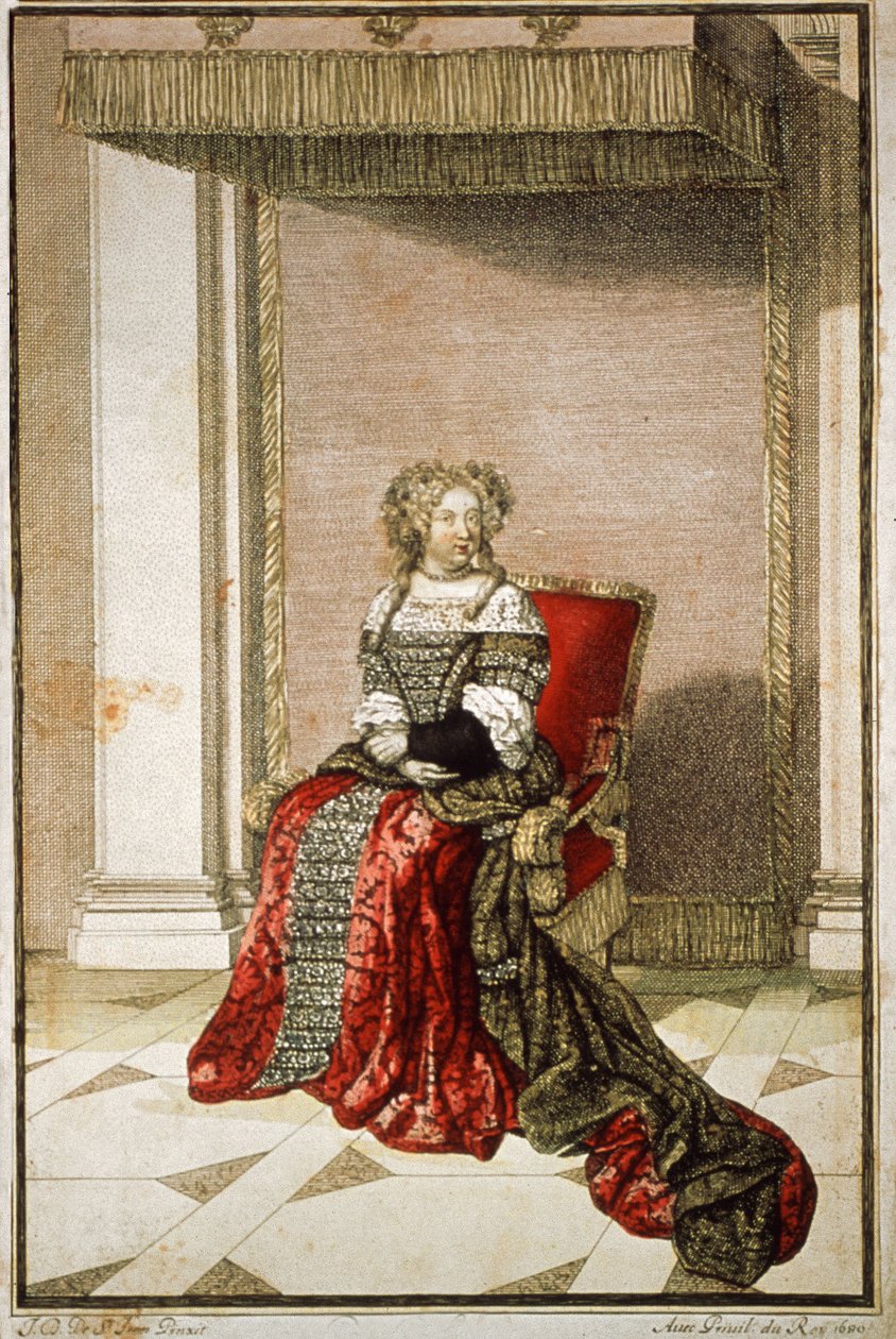 ماري تيريز من النمسا ، 1680 (نقش الألوان) بواسطة المدرسة الفرنسية