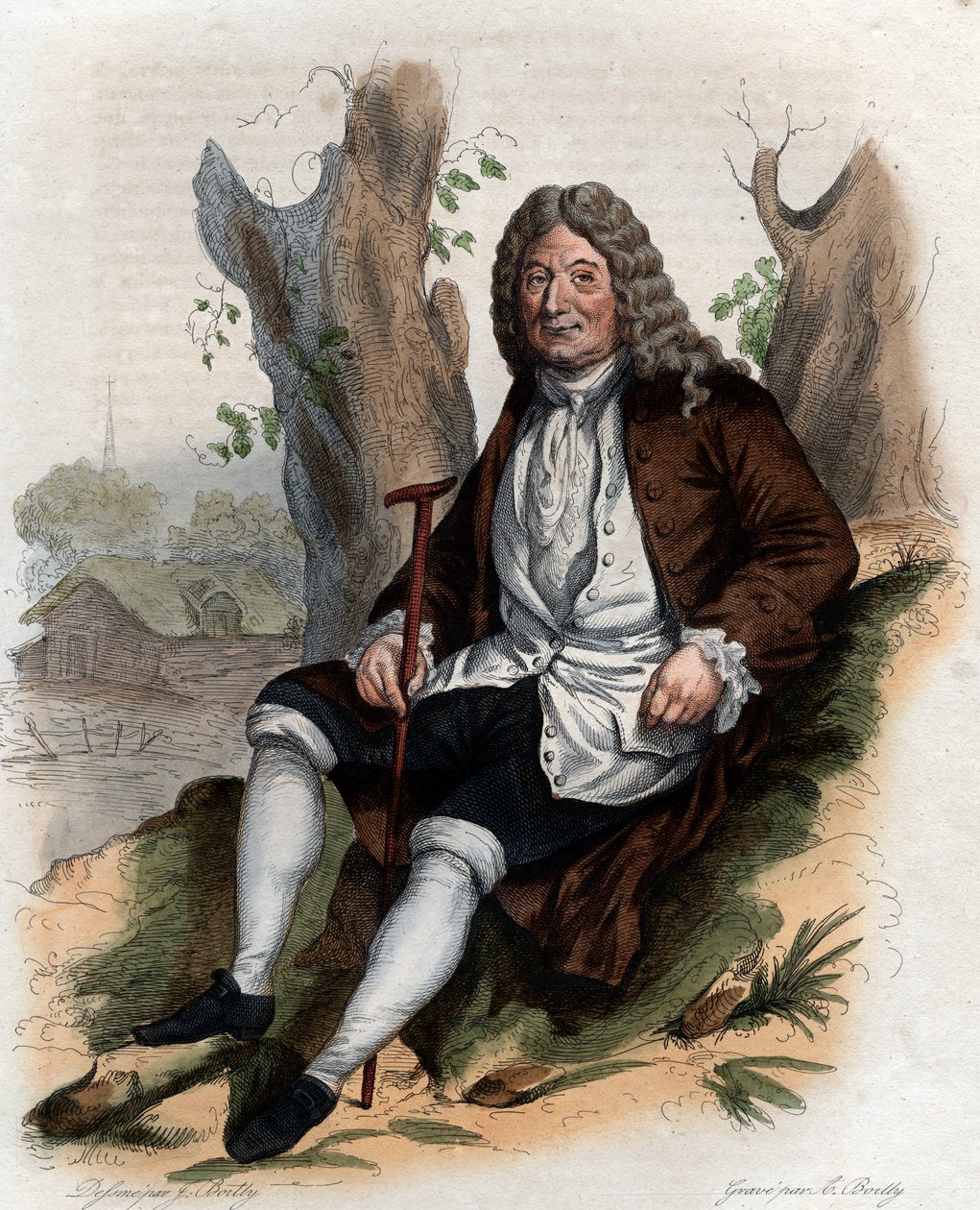 صورة آلان رينيه ليساج (لو سيج) (1668-1747) ، الروائي والكاتب المسرحي الفرنسي. بواسطة المدرسة الفرنسية