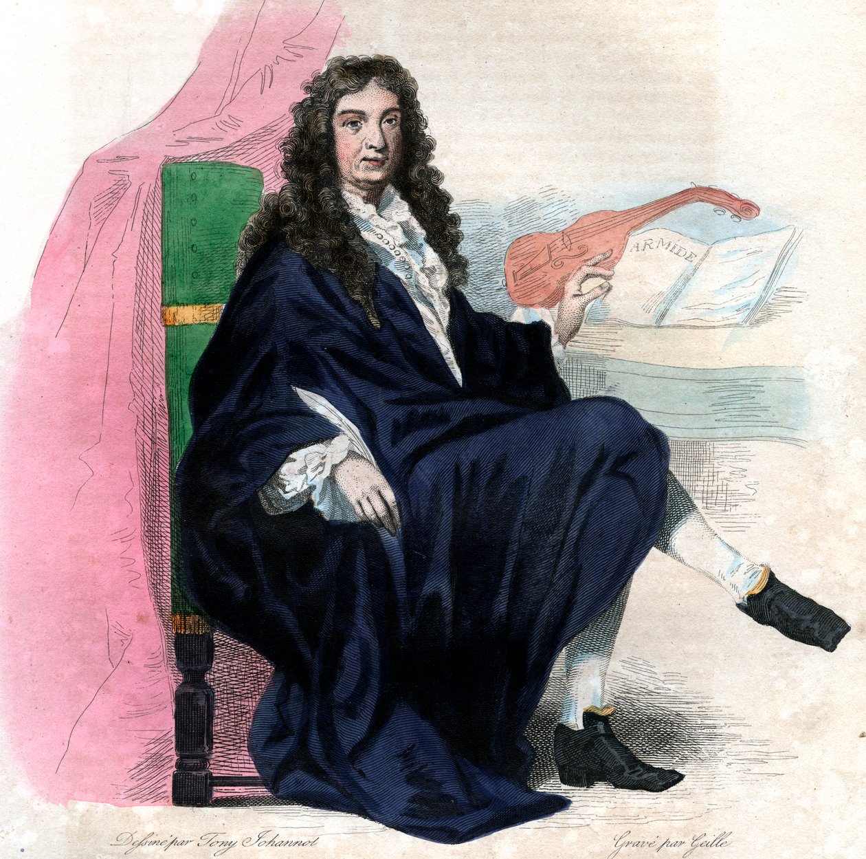 صورة لجان بابتيست لولي (1632-1687) ، ملحن فرنسي. بواسطة المدرسة الفرنسية